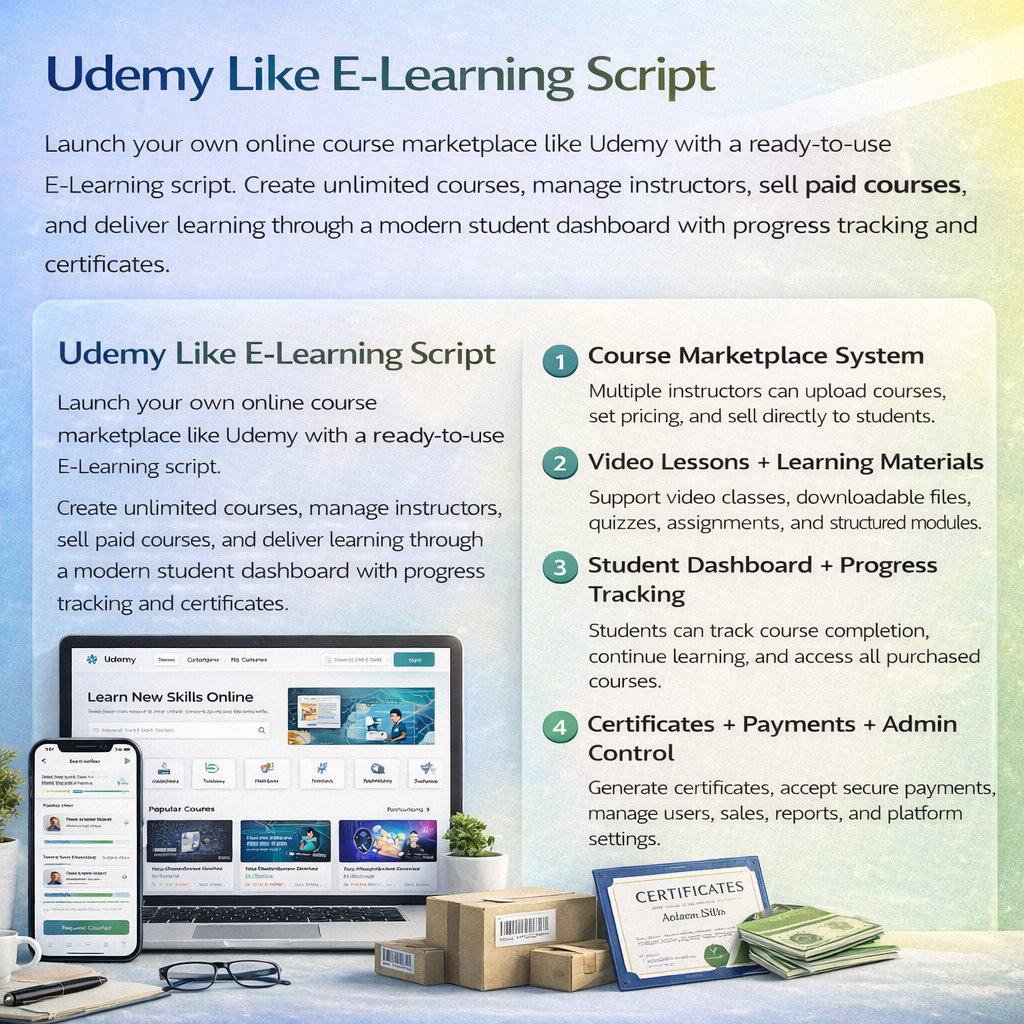 Udemy Like E-Learning Script